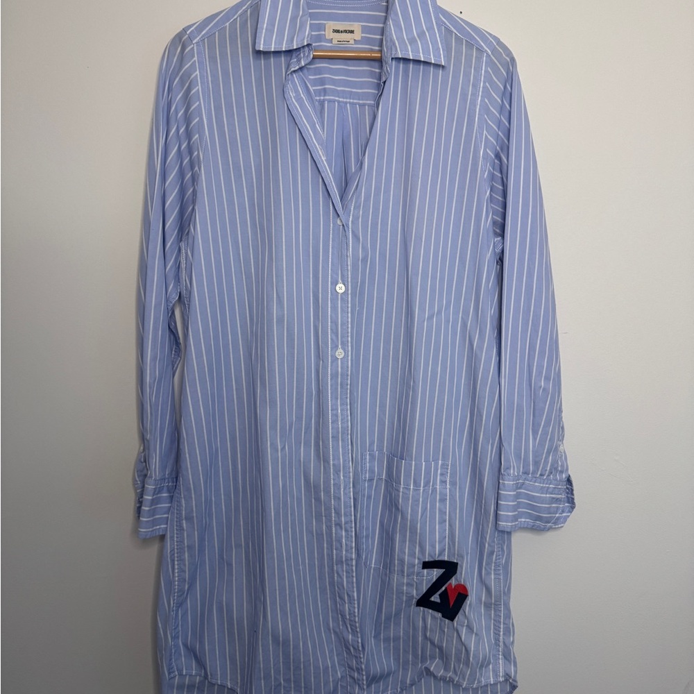Zadig & Voltaire Blue Casual Button Down Shirtdress
